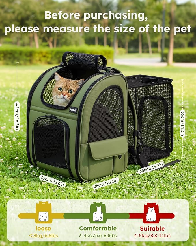 Pecute Expandable Cat Backpack Carrier, Backpack - Image 2