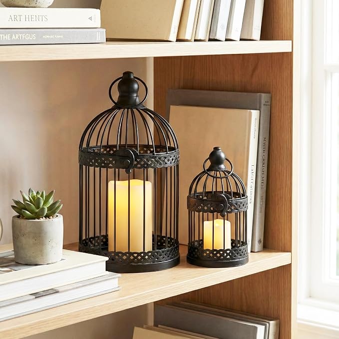 Vela Lanterns Bird Cage Decor Candle Holder Lantern Decorative Table - Image 7