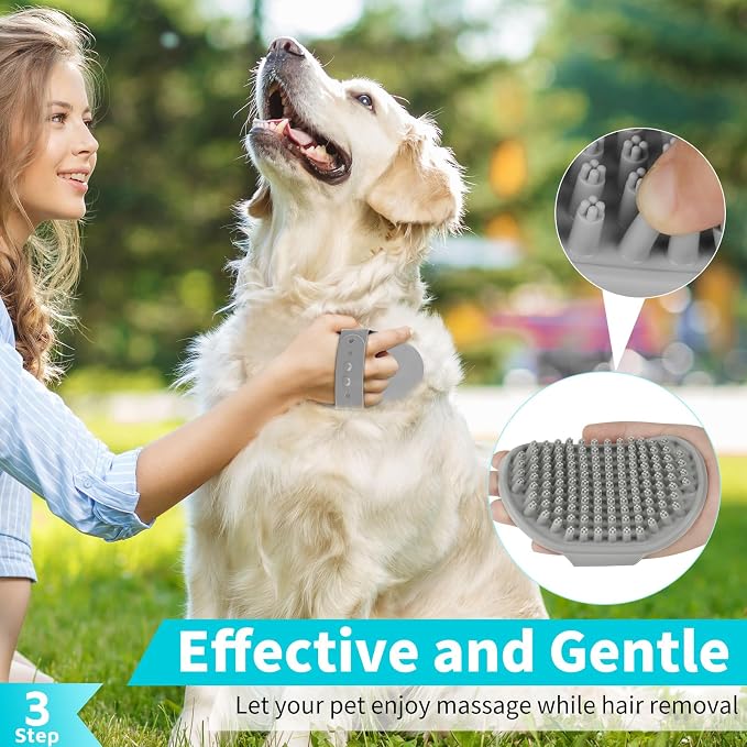 Comotech 6PCS Dog Bath Brush & Dog Toothbrush | Adjustable Handle Shampoo Brush - Image 4