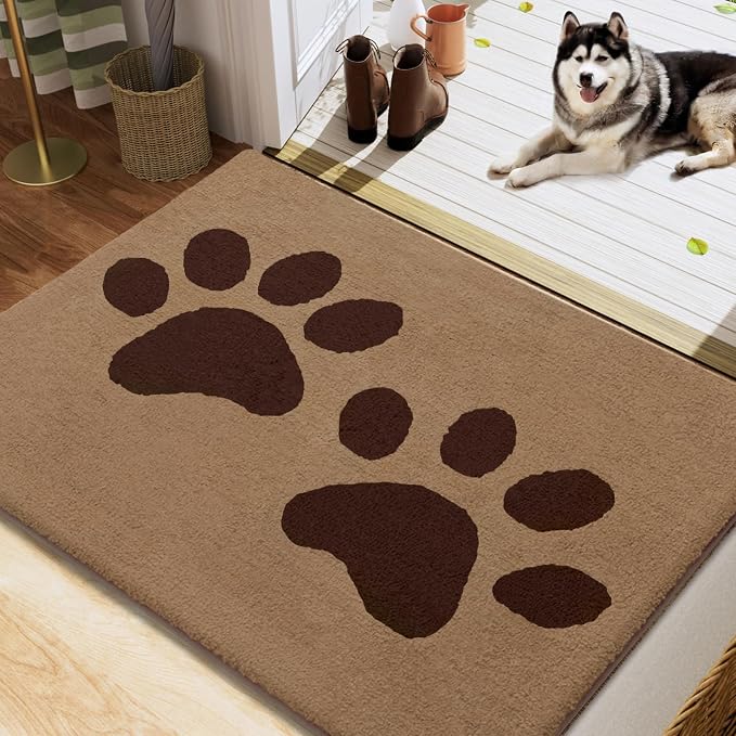 Buganda Dog Door Mat for Muddy Paws, Absorbent Dirt Trapper Washable Indoor by Buganda