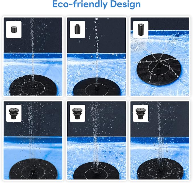 Solar Fountain, Floating Solar Powered Water Fountain Pump - Image 6