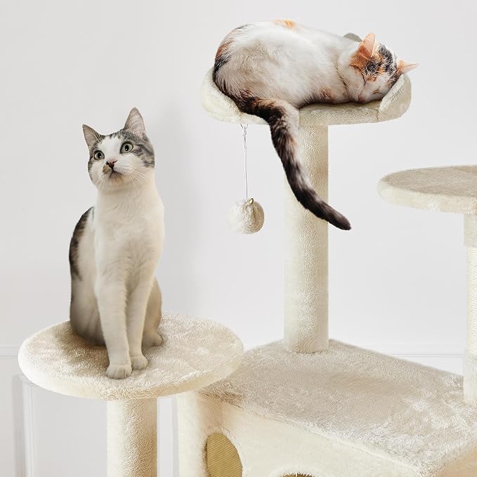 Yaheetech XL Cat Tree, 80in Multi-Level Cat Tower w/Scratching Posts, Double - Image 6