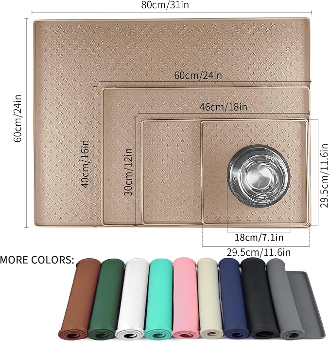 Ptlom Dog Food Mat Waterproof Pet Bowl Mats - Image 2