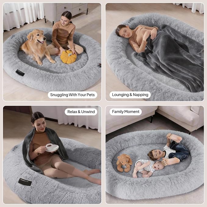 Giant Human Dog Bed for Adults and Pets, Waterproof & Machine Washable Cover - Image 3