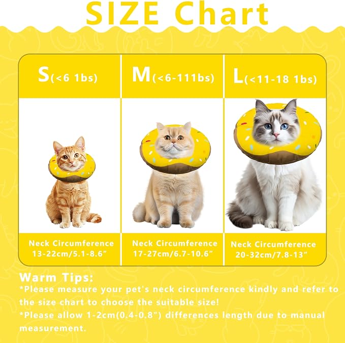 Cat Cone Collar Soft, Adjustable Cat Recovery Collars Kitten Cones to Stop - Image 2