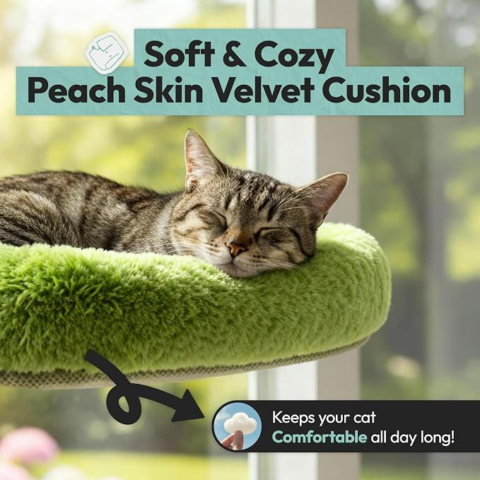 Cordless Cat Window Perch, Foldable Cat Window Hammock, 4 Strong Suction Cups - Image 3