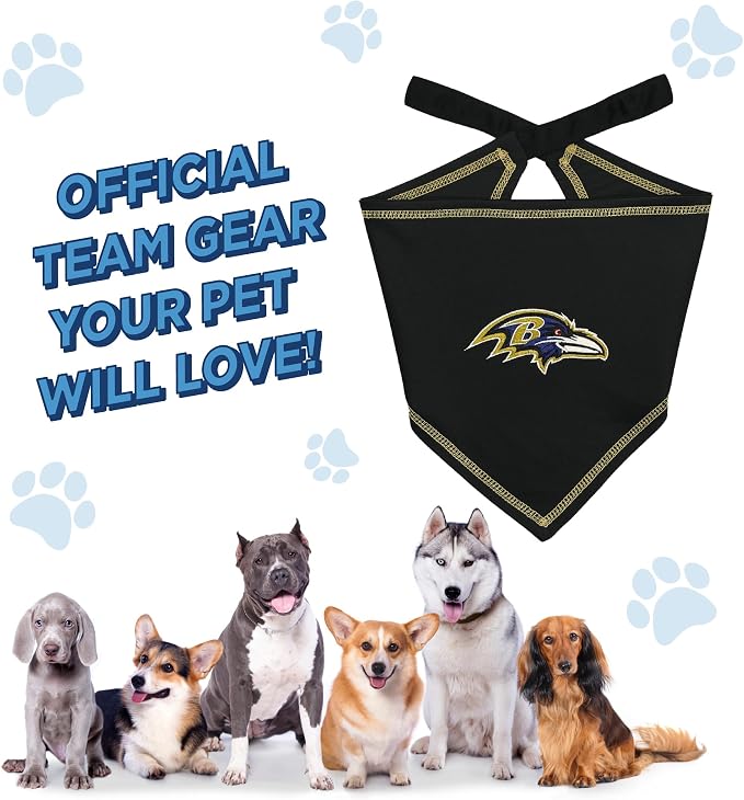 Pets First NFL Baltimore Ravens TIE Bandana, Size Large/X-Large. Dog Bandana - Image 6