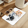 Cute Cats Pet Food Mat for Cats and Dogs–Christmas Stocking Absorbent Quick Dry by LUTASER