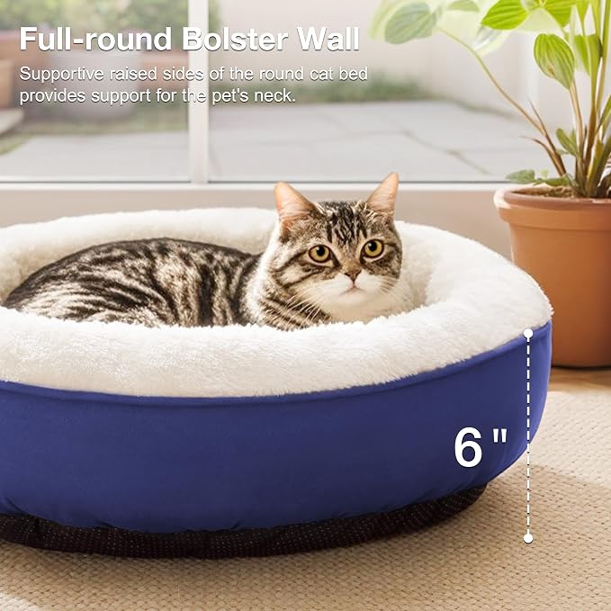 Love's cabin Round Donut Cat and Dog Cushion Bed, 20in Pet Bed - Image 6