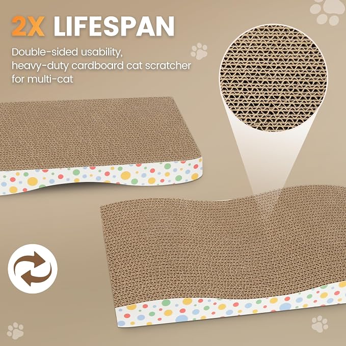Cat Scratching Board, Large Wide Corrugate Cat Scratcher - Image 3