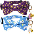 2 Pack Cotton Cat Collar with Bow Tie and Bell by Unknown