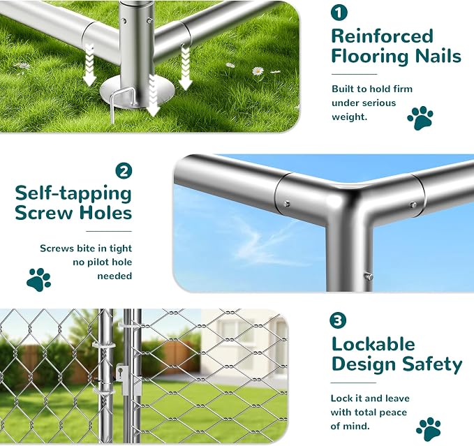 20'x10' Large Outdoor Dog Kennel Outside– Heavy-Duty Dog Enclosure - Image 3