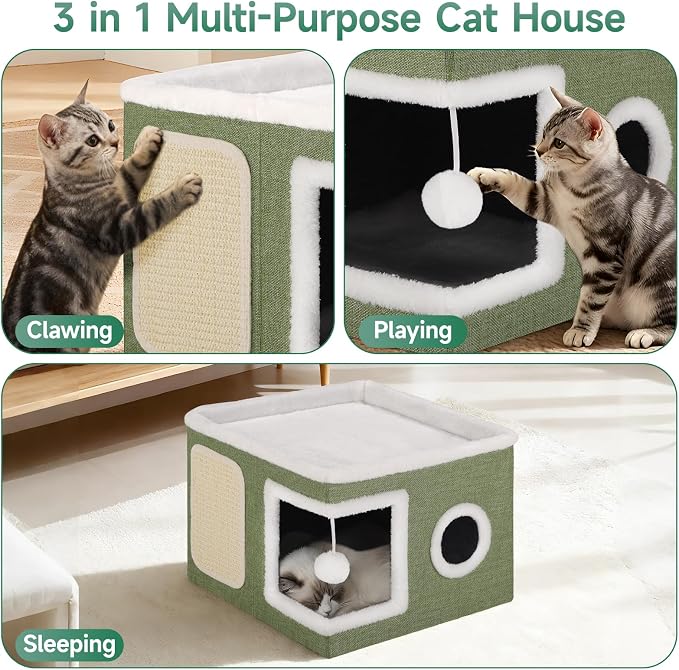 Shikha Cat Beds for Indoor Cats, Large Cat Cave - Image 4
