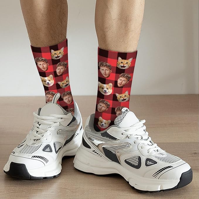 D-Story Custom Face Socks, Personalized Photo Picture on Socks, Unisex Athletic - Image 2