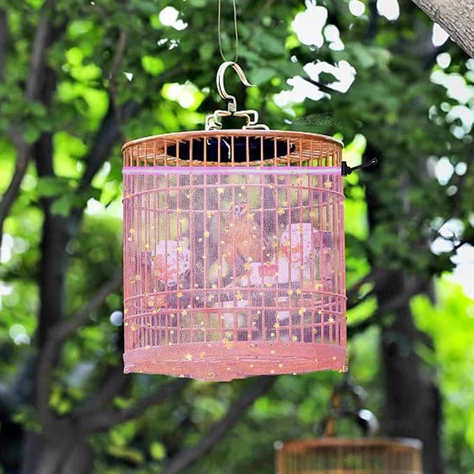 Bird Cage Cover, 45-90'' Adjustable, Universal Nylon Mesh Net, Bird Cage Skirt - Image 7