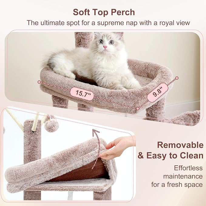 Heybly Cat Tree, 45.3-Inch Cat Tower - Image 4