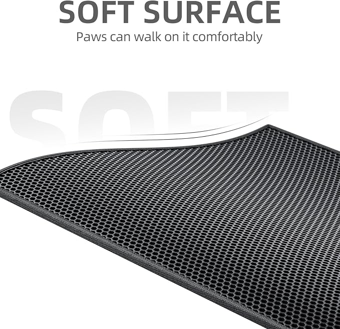 ESTHELLO Cat Litter Mat, Cat Litter Trapping Mat, Honeycomb Double Layer Design - Image 3