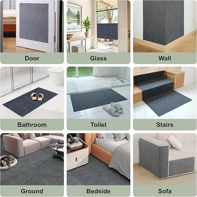 Cat Scratching Carpet Mat, Self-Adhesive Trimmable Cat Climbing Post Covered - Image 6