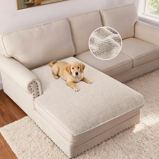 H.VERSAILTEX Non Slip Pet Couch Cover Chenille Dog Bed Protector Thick Soft by HVERSAILTEX