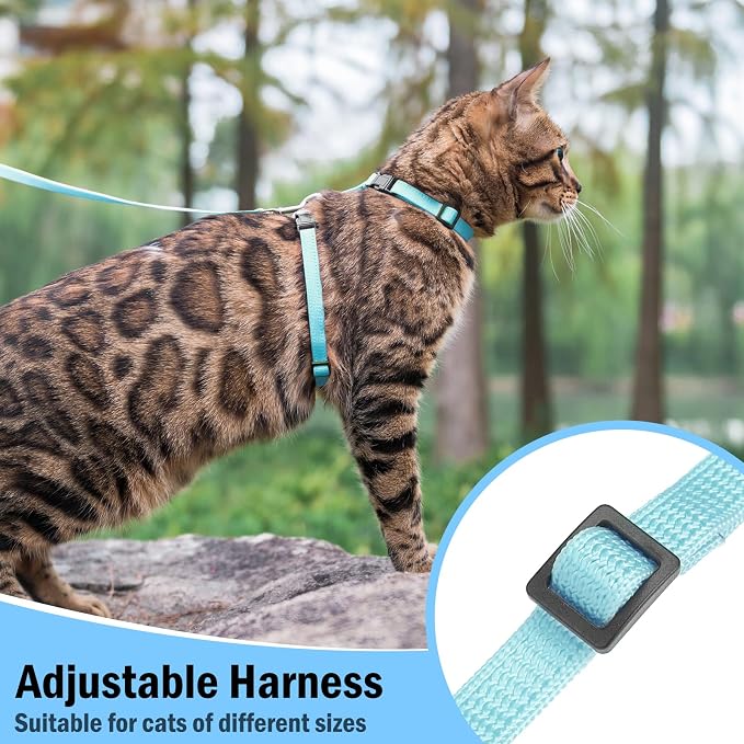 PUPTECK Adjustable Cat Harness and Leash Set Escape Proof Kitten Strap Collar - Image 5