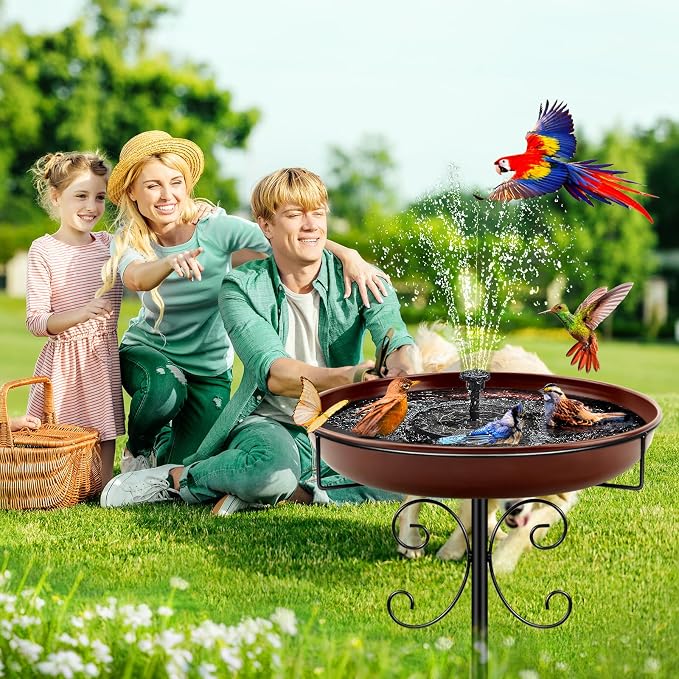 Daoeny Heavy Duty Bird Baths for Outdoors, 35In Outdoor Freestanding Birdbaths - Image 5
