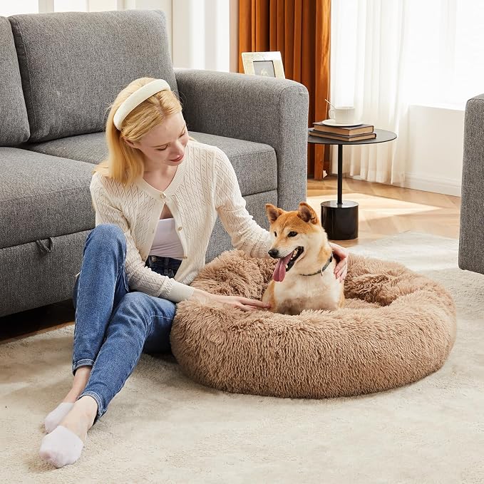 Sweetcrispy Donut Dog Bed, Large Round Calming Cat Bed - Image 7