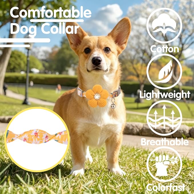 Large Dog Collar with Flower, Dog Collars - Image 4