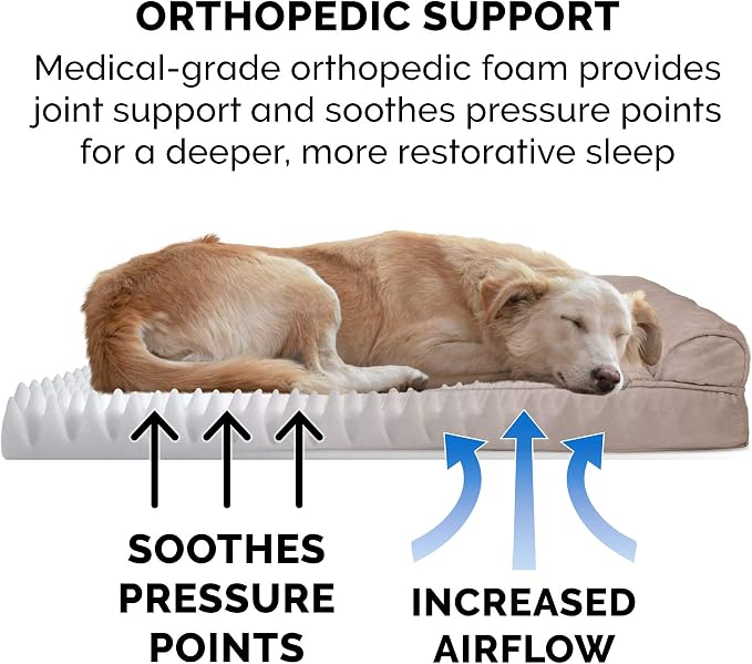 Furhaven Orthopedic Dog Bed for Large Dogs w/ Removable Bolsters & Washable - Image 5