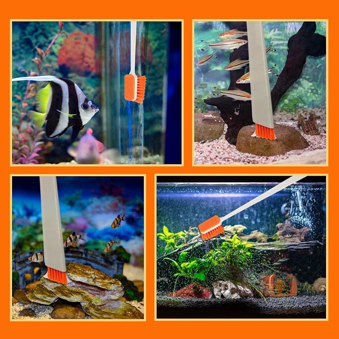 2PCS Fish Tank Cleaning and Feeder Kit, Fish Tank Cleaner Brush and Coral - Image 6
