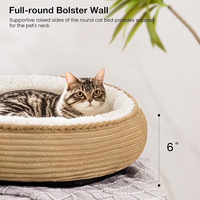 Love's cabin Round Donut Cat and Dog Cushion Bed, 20in Pet Bed - Image 5