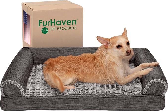 Furhaven Orthopedic Dog Bed for Medium/Small Dogs w/ Removable Bolsters & by FurHaven
