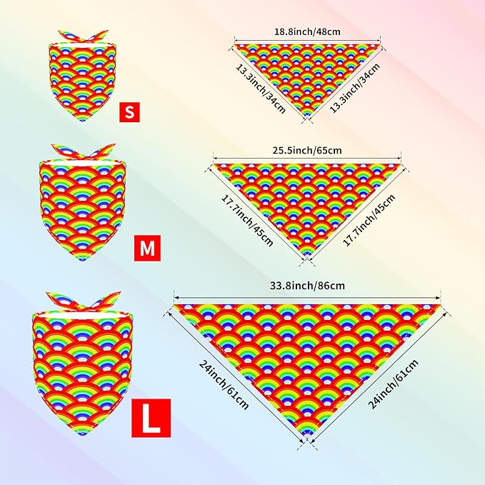 30 Pcs Rainbow Small Dog Bandanas Bulk 25 Inch Pride Dog Bandanas - Image 2