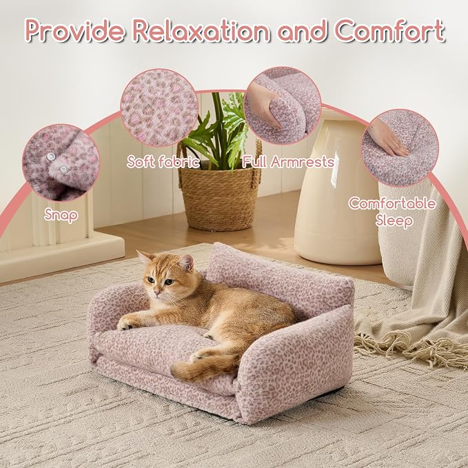 Hollypet Cat Bed Fluffy Plush Mutifuctional Double-Layer Soft Pet Couch - Image 6