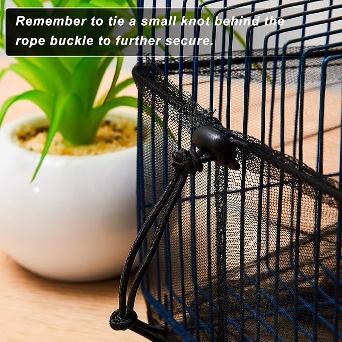 Shappy 2 Pieces Adjustable Bird Cage Seed Catcher Birdcage Cover Nylon Mesh - Image 5