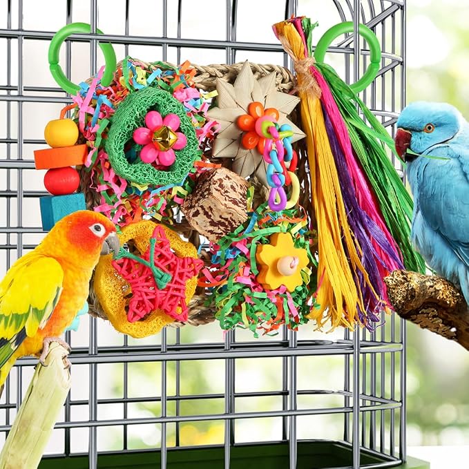 Bird Toys, Parakeet Toys Bird Foraging Toys Grass Mat Climbing Wall - Image 4