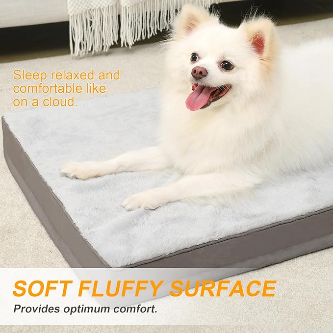 KSIIA Orthopedic Dog Bed, Deluxe Plush Waterproof, 29 x 18 Inch, 3-Inch Thick - Image 3