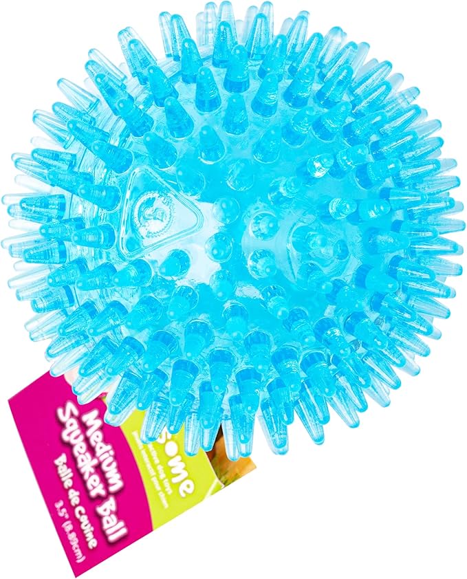 Gnawsome Medium Squeaker Ball Dog Toy, Medium 3.5", Colors will vary, All Breed by Gnawsome