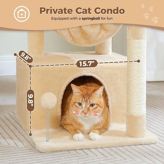 PEQULTI 4-in-1 Cat Tree, Scratching Post - Image 4