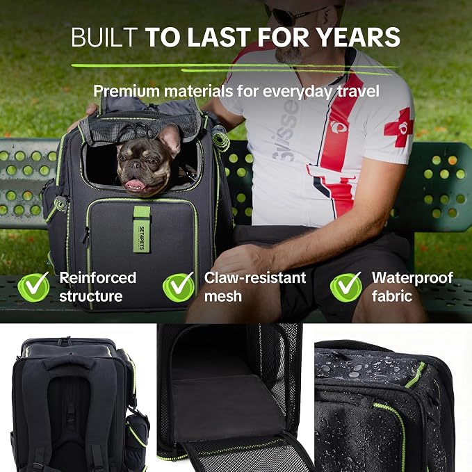 Cat Carrier Backpack for Travel & Car, 3-in-1 Expandable Cat & Small Dog - Image 8