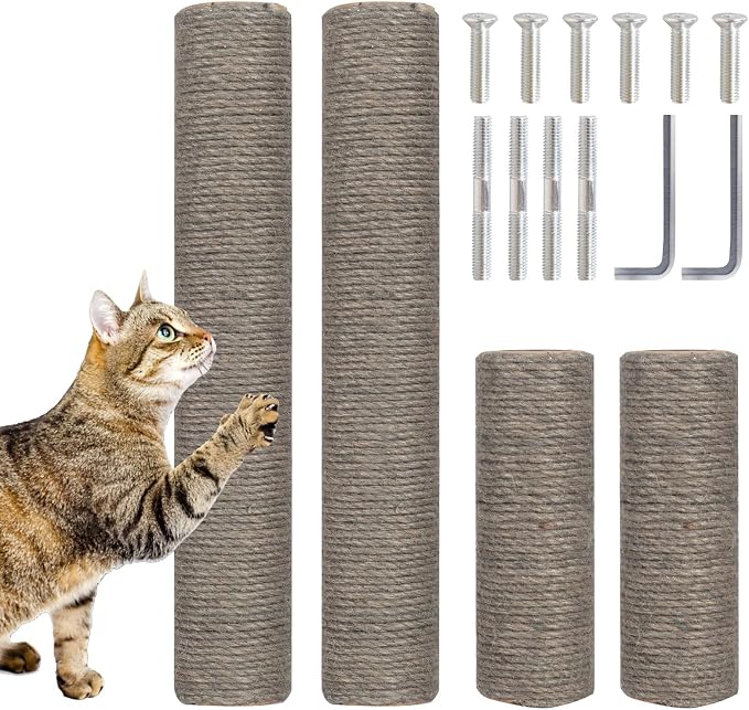 PowerKing Natural Sisal Replacement Scratching Post, 4 Pieces M8 Cat Scratch by PowerKing