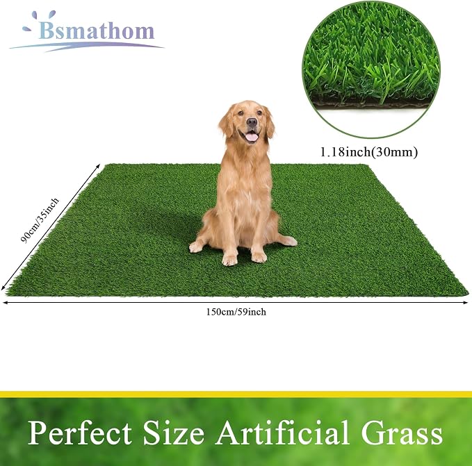 Bsmathom Artificial Grass Rug Indoor Outdoor Rug, 3x5Ft Dog Grass Mat - Image 6