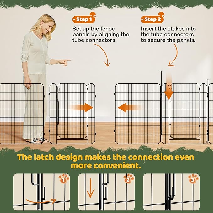 Yaheetech Expandable Dog Playpen, 16 Panel 32 inch Puppy Playpen - Image 6