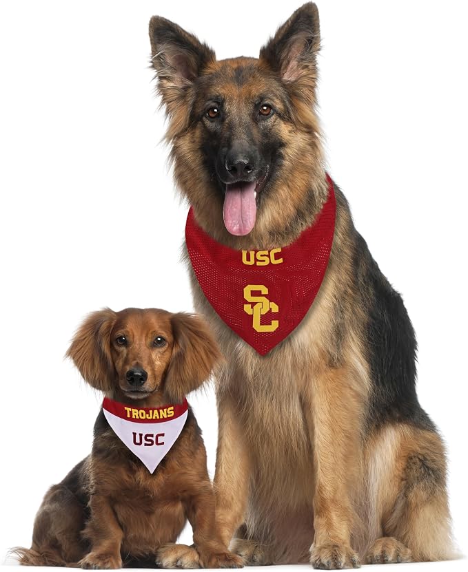 Pets First Collegiate Pet Accessories, Reversible Bandana, USC Trojans Size - Image 4