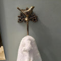 STYLENT Decor Solid Brass Bird Antique Towel Hook Bathroom Accessories Retro by Stylentdecor