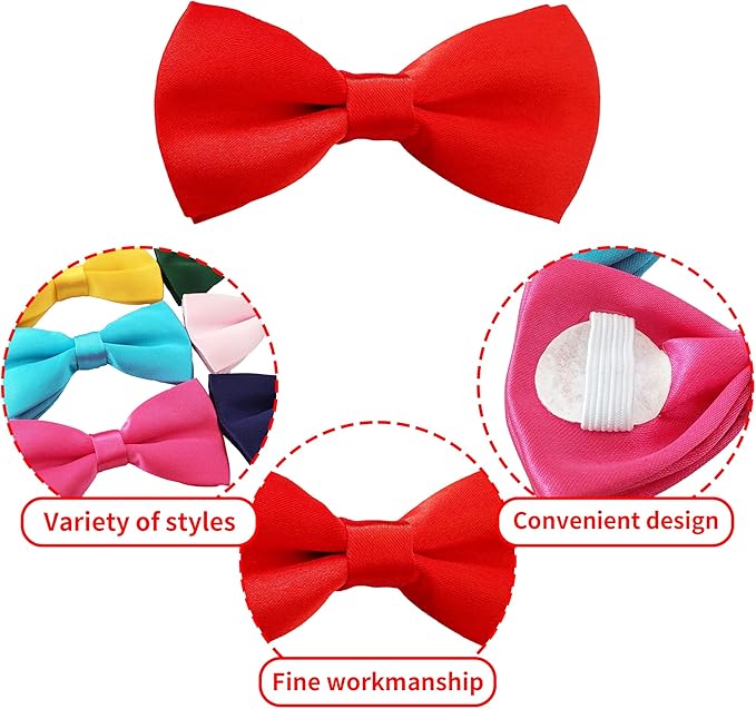 PET SHOW 12 Colors Plain Small Dogs Collar Embellishment Attachment Bow Ties - Image 3