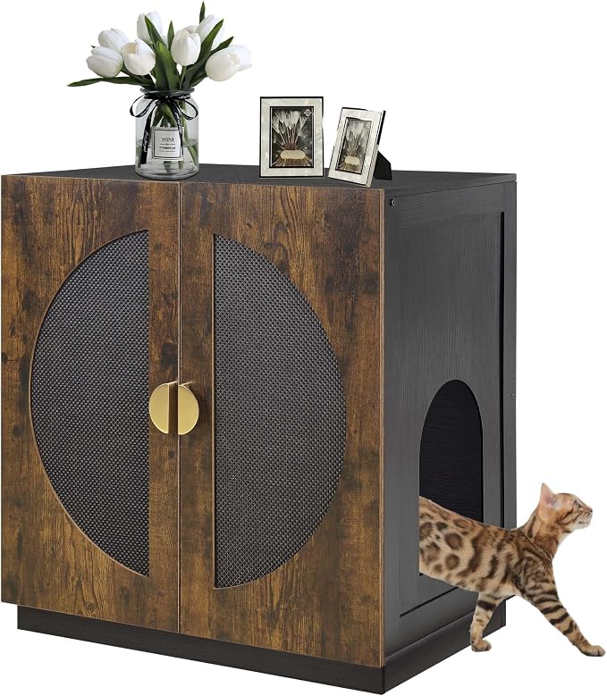 unipaws Tall Cat Litter Box Enclosure by unipaws