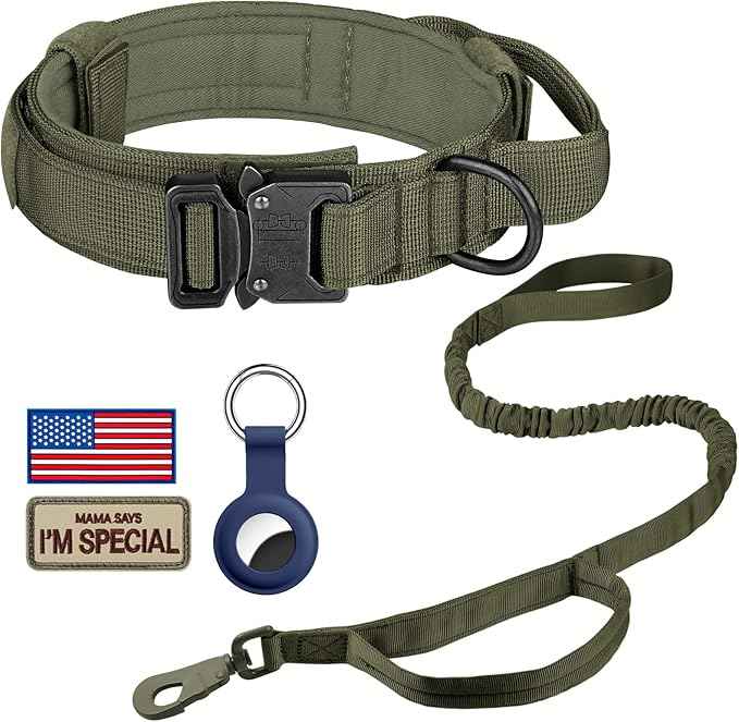 DAGANXI Tactical Dog Collar, Adjustable Military Training Nylon Dog Collar