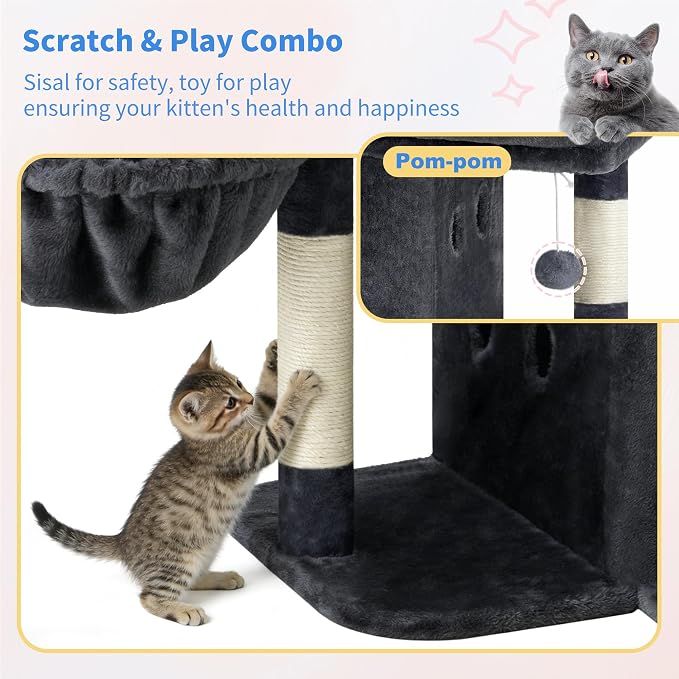 Heybly Cat Tree, 25.6-inch Cat Tower - Image 7