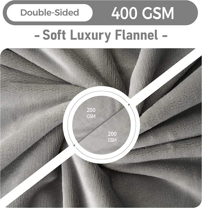 Waterproof Dog Blankets Light Grey, Soft Fluffy Sofa Car Bed Protector - Image 4