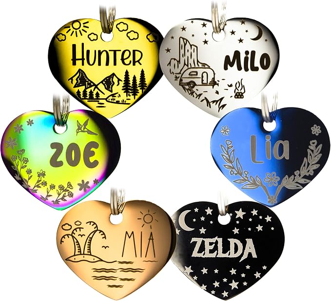 Personalized Dog Tag with 5 Lines of Custom Deep Engraved Durable Stainless by PetANTastic